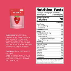 Numa ingredient label detail highlighting simple ingredients and vitamins