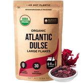 Numami front packaging showing organic Atlantic dulse flakes and sustainable pouch benefit