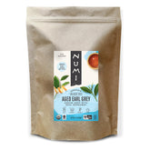 Numi pouch front view showing organic label and bulk 1 lb benefit