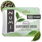 Numi front packaging showing 100 tea bags and certifications, reliable quality