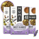 Numi Sweet Slumber front box showing organic and Fair Trade badges