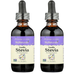 NuNaturals front packaging showing vanilla stevia bottles and convenience
