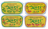 Nuri front packaging showing four-can bundle and vintage gift look