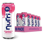 nurri front packaging strawberry can showing product and branding benefit