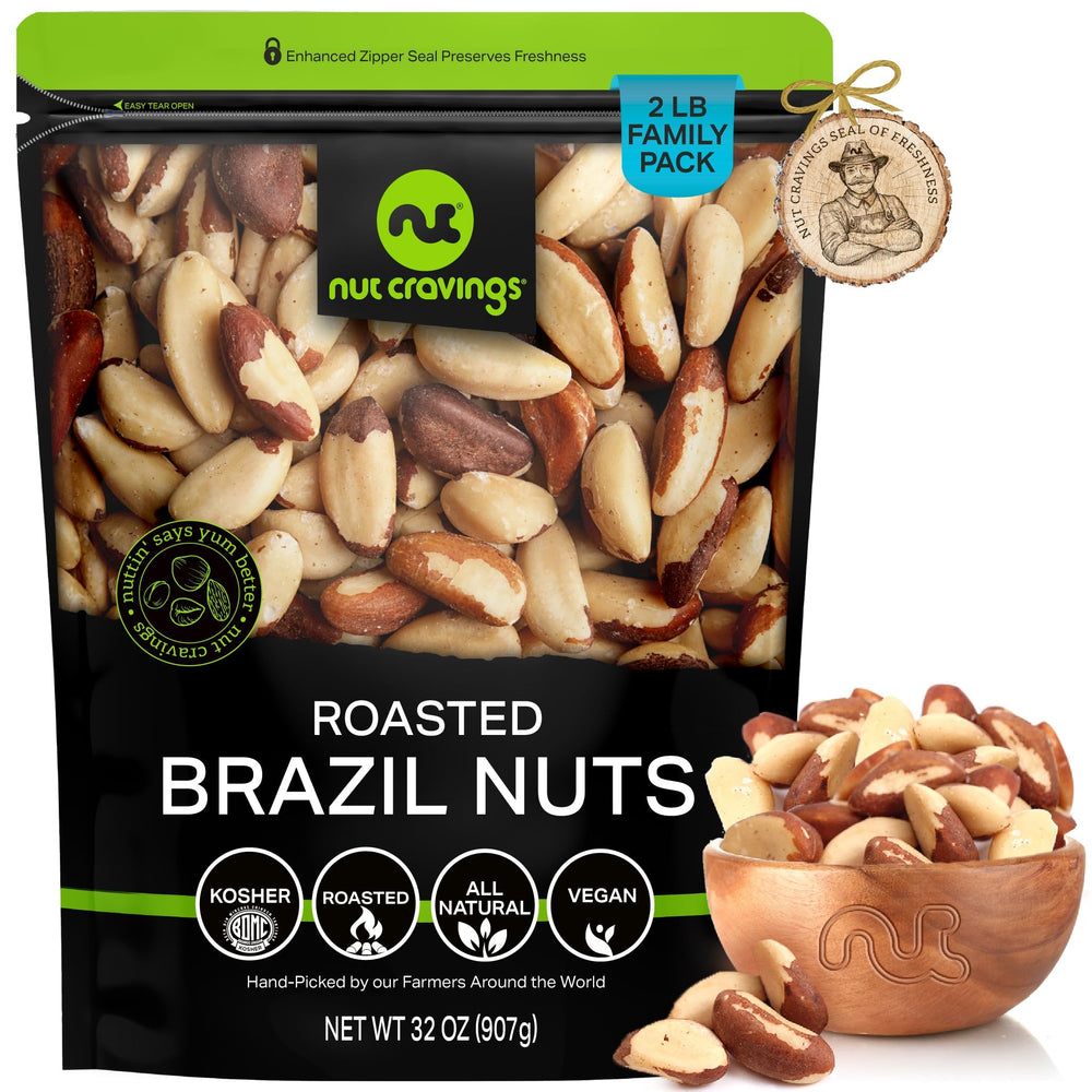 Nut Cravings front packaging showing 16oz bag and product name, clear benefit of freshness