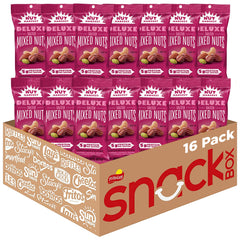 Nut Harvest front packaging showing pack of sixteen single-serve bags and brand clarity