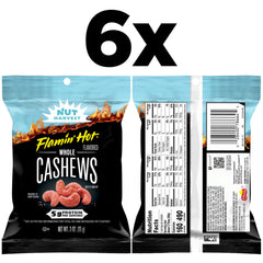 Nut Harvest close-up of Flamin' Hot cashew texture highlighting crunchy coating and bold taste