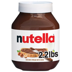 Nutella jar front view showing brand and large 35.3 oz size benefits
