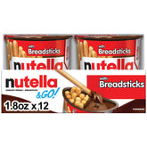 Nutella front packaging of Nutella & Go! showing 12-count convenience