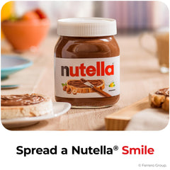Nutella jar beside mixing bowl showing use as baking ingredient
