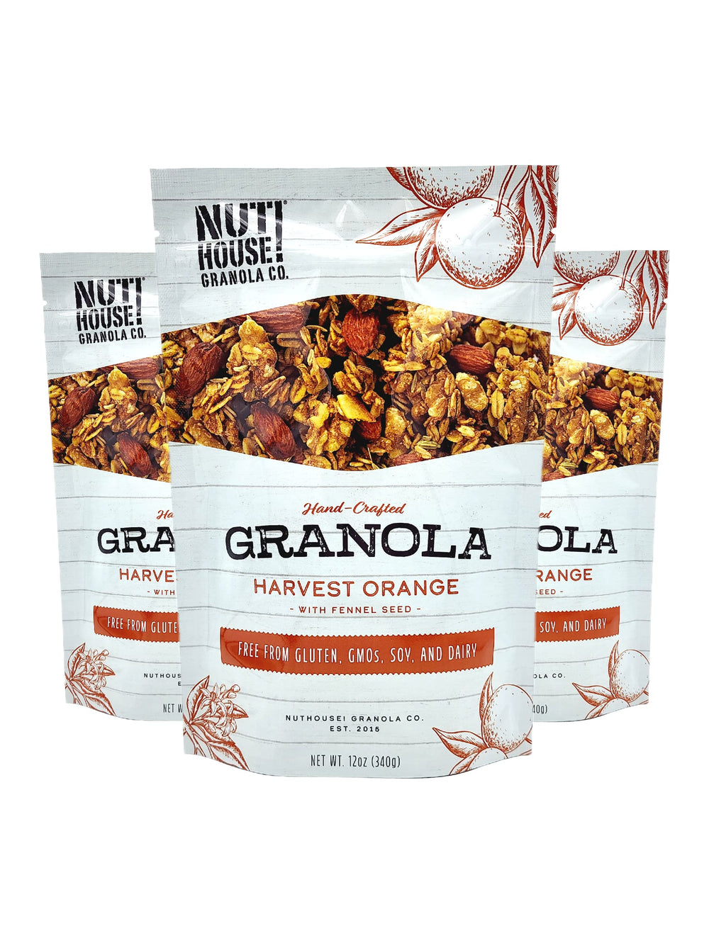 NutHouse! front packaging showing bag design and freshness benefit