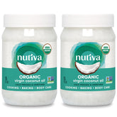Nutiva front packaging 15oz jar showing organic branding and convenience