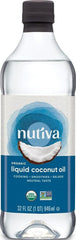 Nutiva front bottle view showing label and size, clear product information