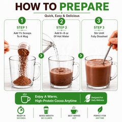 Nutmeg State Nutrition powder texture detail highlighting mixability and smooth cocoa taste