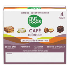 nutpods hazelnut carton label detail, indicates toasted flavor that enhances coffee