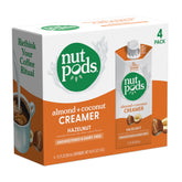 nutpods front packaging showing hazelnut creamer and brand benefit