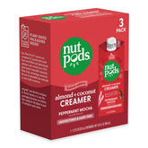 nutpods front carton showing peppermint mocha branding and benefit low sugar