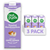 nutpods front packaging showing creamer trio and toasted-marshmallow flavor benefits