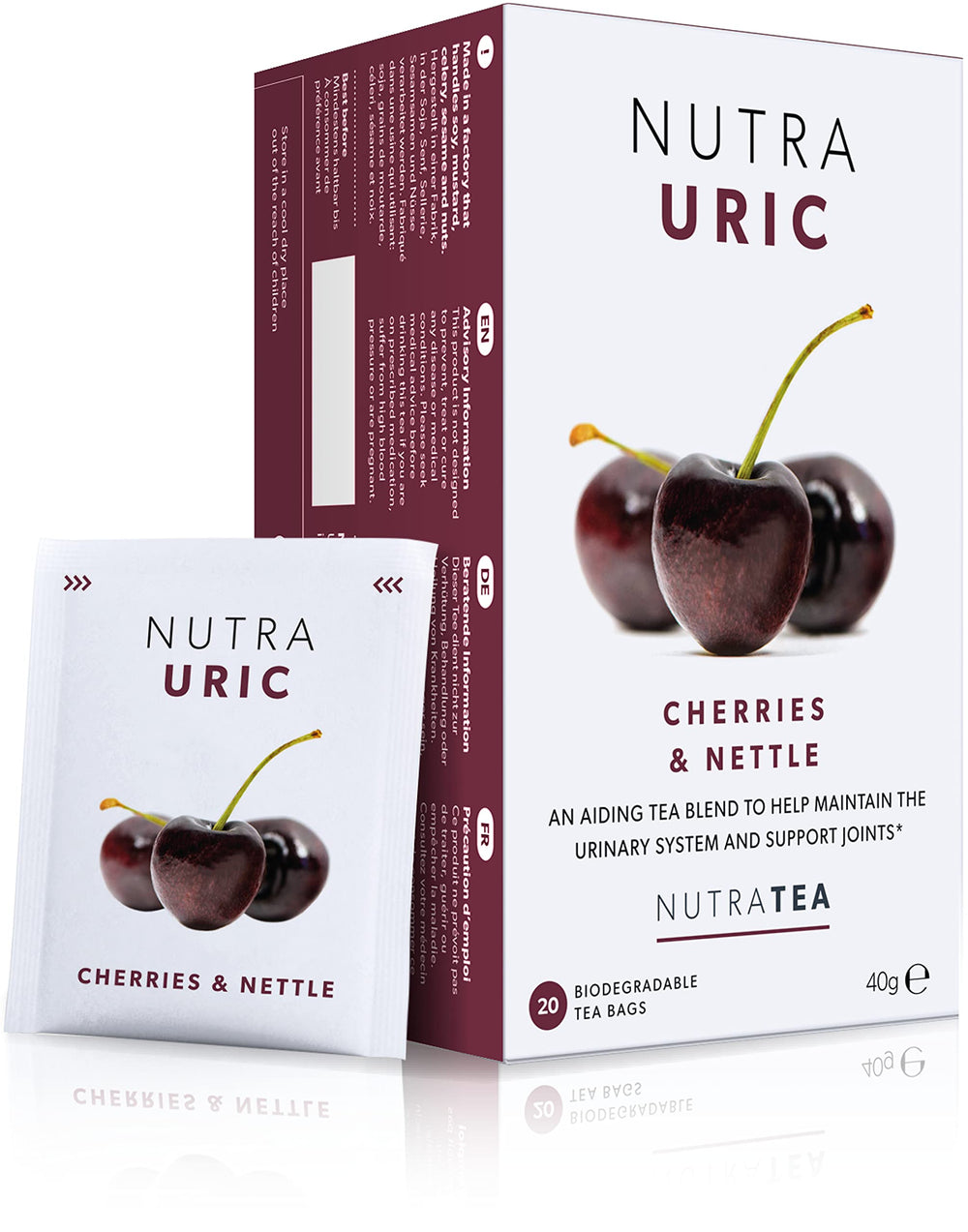 Nutra Tea NUTRAURIC front pack showing product name and benefits