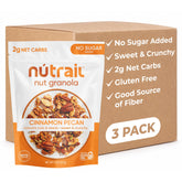 NuTrail front packaging showing cinnamon pecan flavor and benefits