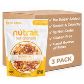 NuTrail front packaging showing honey nut granola and benefits