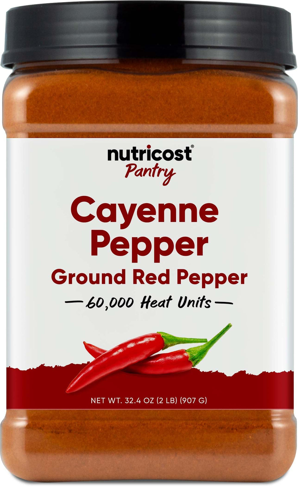 Nutricost front packaging showing two‑pound cayenne for pantry savings