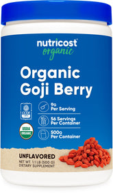Nutricost front packaging showing label and organic badge for trust