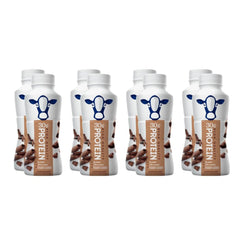 Nutrition Plan shake poured into glass with ice showing convenience and taste