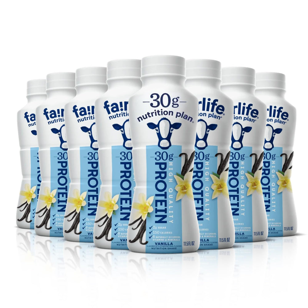 Nutrition Plan front packaging showing vanilla bottle and clear labeling benefit convenience