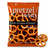 NutriWise front packaging showing seven single-serve pretzel bags and branding benefits