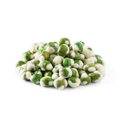 NUTS U.S. front packaging of wasabi coated green peas showing brand and weight and fresh appeal