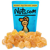 Nuts.com front packaging of organic crystallized ginger for fresh storage