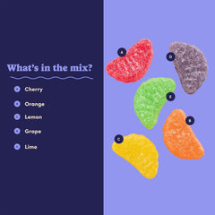 Nuts.com arrangement of five fruit flavors demonstrating variety for sharing