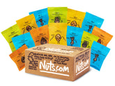 Nuts.com front box view showing festive gift presentation and variety