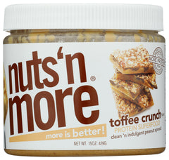 Nuts 'N More close-up of toffee crunch pieces highlighting crunchy bite