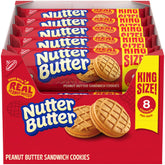 Nutter Butter front of box showing ten king-size packs and convenience