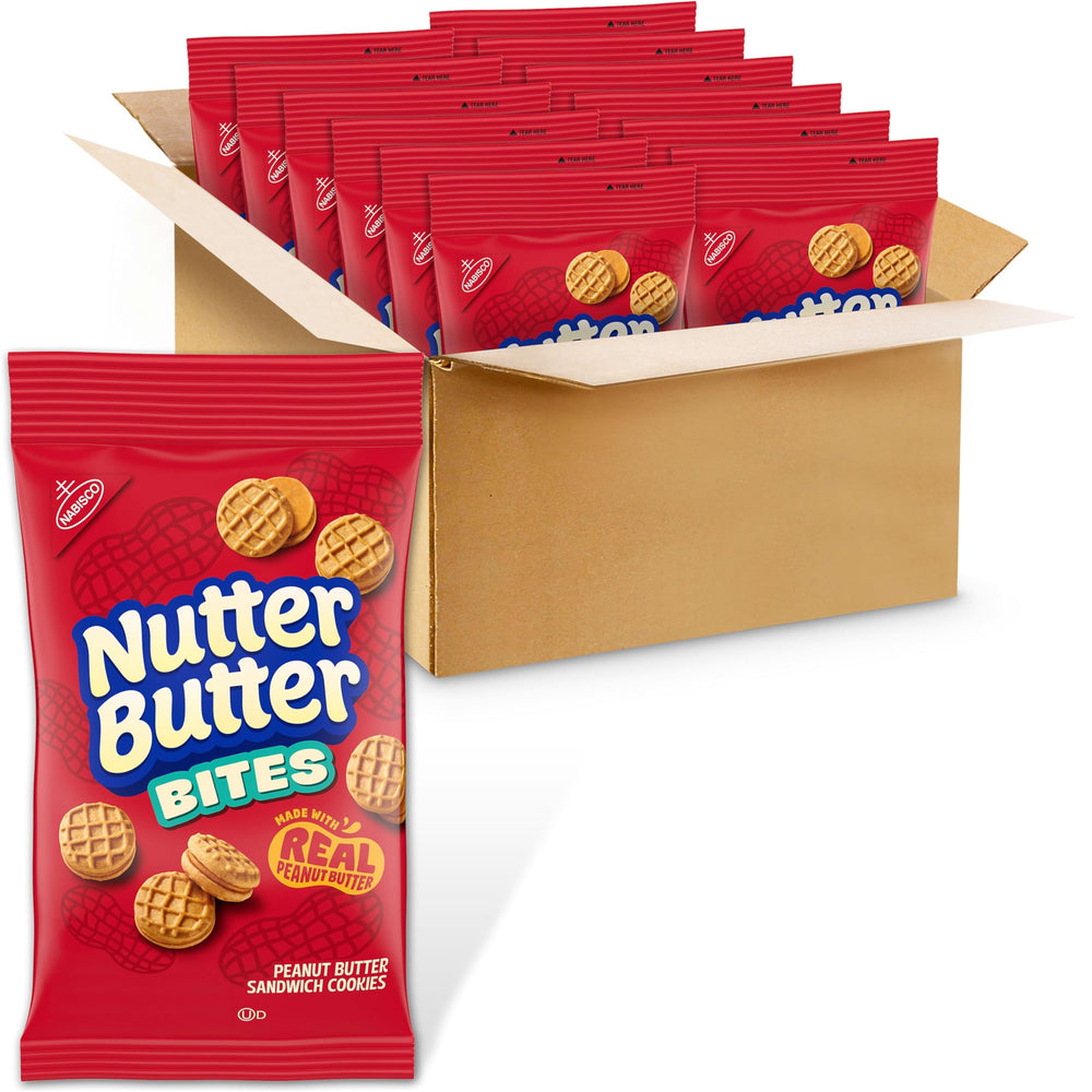 Nutter Butter pack front showing snack bags and easy grab convenience