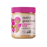 Nutty Gourmet front jar view showing clean organic packaging and benefits