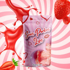NY Spice Shop close-up of lip-shaped gummy highlighting defined mold and playful look