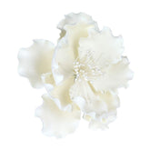 O'CREME front view of three white peony gumpaste flowers showing overall beauty