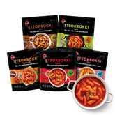 O’Food front packaging showing five-flavor variety for quick meals