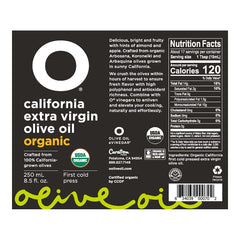 O Olive oil poured over salad in lifestyle scene adding bright flavor