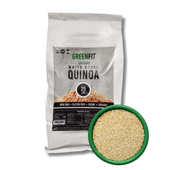 OA QUINOA front packaging 25 lb bag showing organic label and bulk benefit
