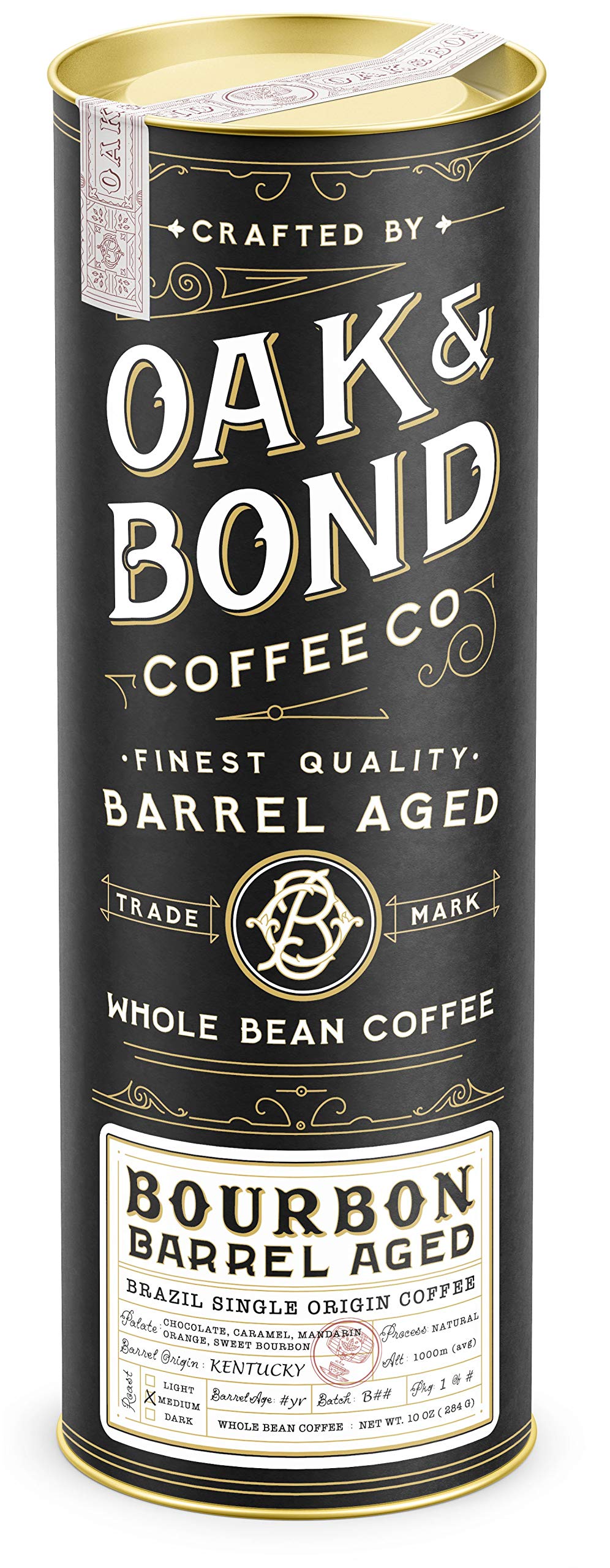 Oak & Bond front canister showing label and sealed freshness benefit
