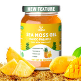 OALSE front jar showing mango seamoss gel for easy daily use