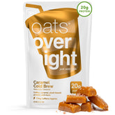 Oats Overnight front pack showing caramel cold brew flavor and convenience