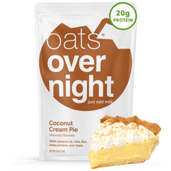 Oats Overnight front packaging showing 8-pack, clear benefit: convenient breakfast