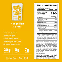 Oats Overnight packet close-up displaying ingredients and easy use
