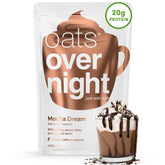 Oats Overnight front packaging showing 16-pack and mocha flavor convenience