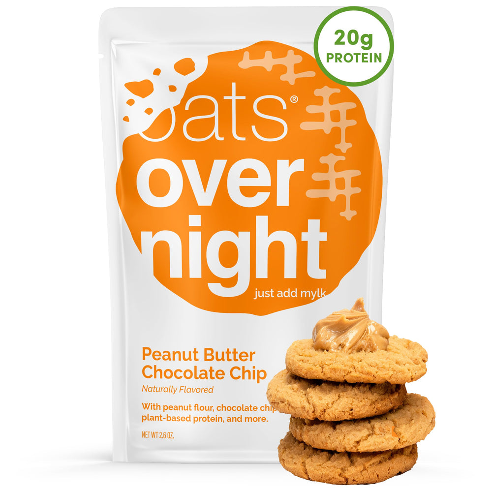 Oats Overnight front packaging showing 8-pack and flavor benefits